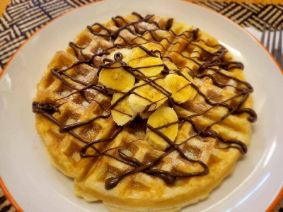 Waffle with Banana and Nutella