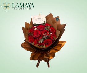Picture of 1 Dozen China Rose Round Bouquet