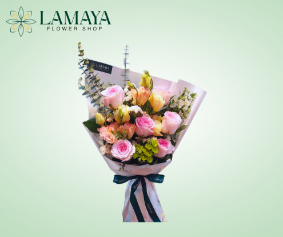 Picture of China Rose with Lisianthus