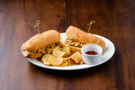 Picture of Chicken Cheese Steak Sandwich with Onion and Peppers