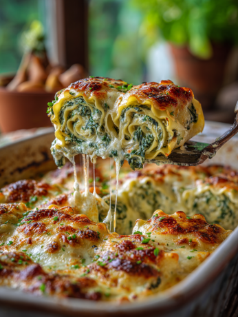 Picture of Baked Spinach Lasagna Roll