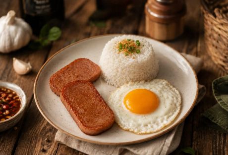 Picture of Spam with egg rice meal