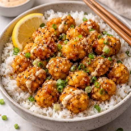 Chicken Pops Rice Meal