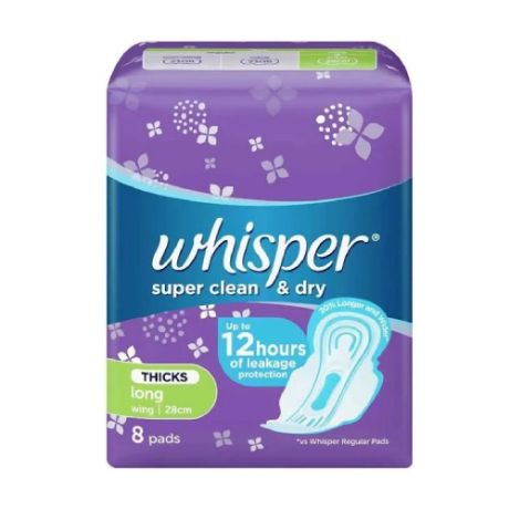 Whisper SUper Clean & Dry Thich w/ Wings 28cm 8s