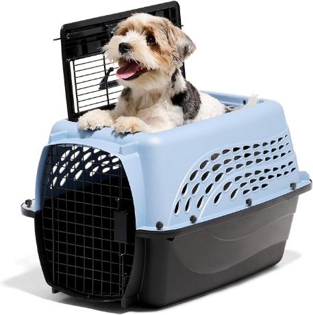 Picture of 24" Blue 2-Door Pet Kennel for Small Dogs & Cats